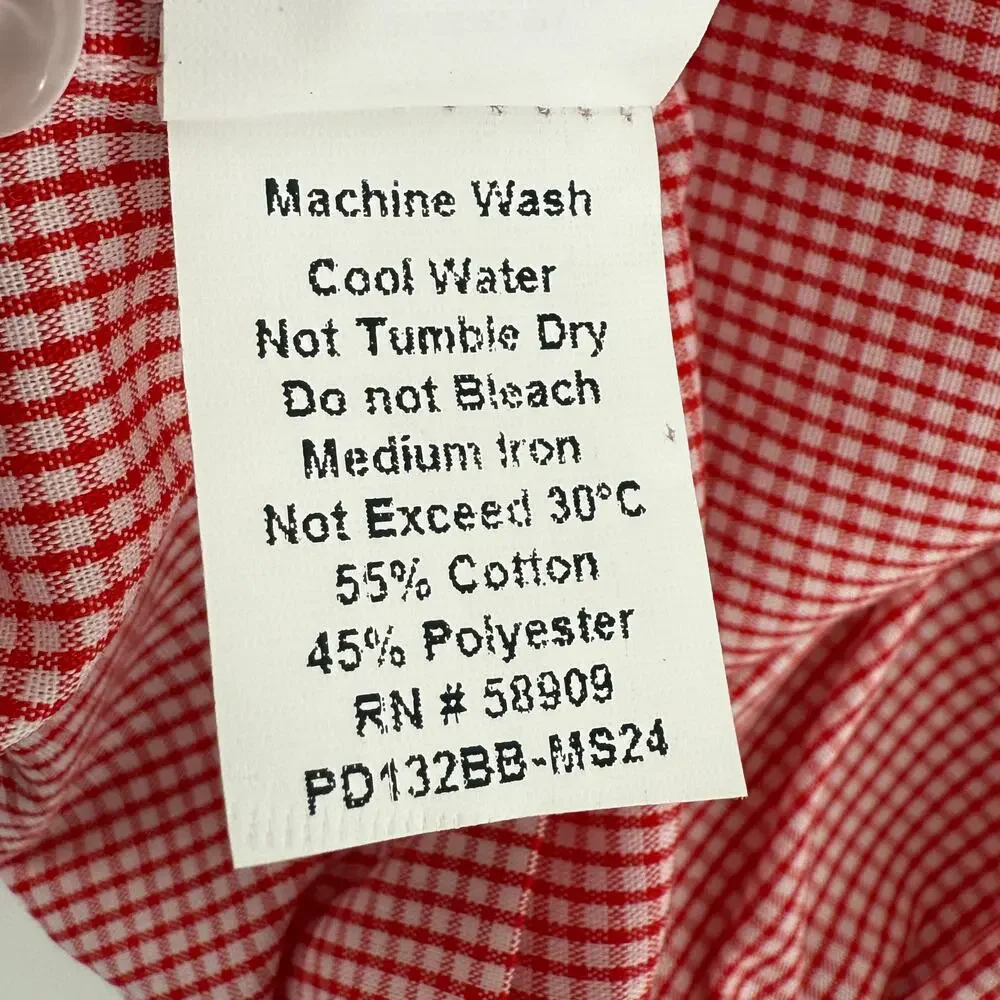 Edgehill Collection Gingham Firetruck Smocked Bubble Romper Baby Boys Sz 3 Mos